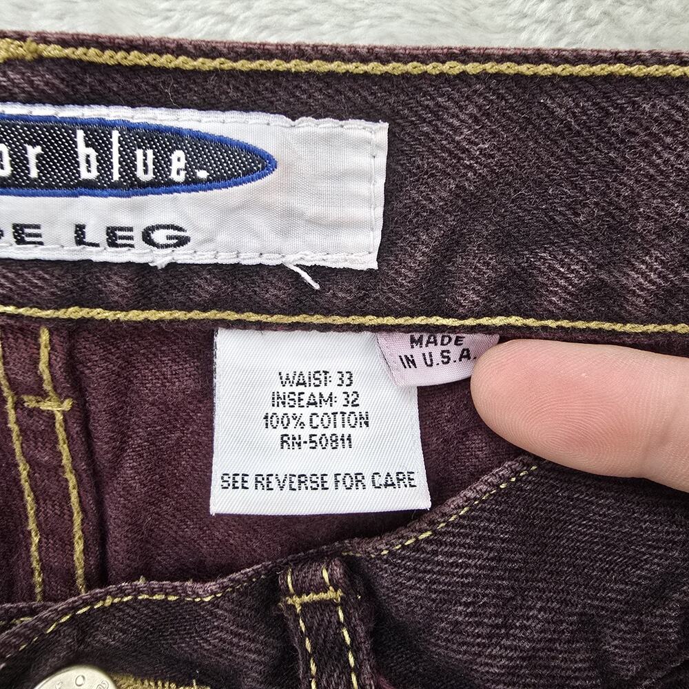 Vintage Anchor Blue Wide Leg Baggy Jeans 33x32 (Fits 30x30) USA Made Skater 90s - Picture 5 of 12